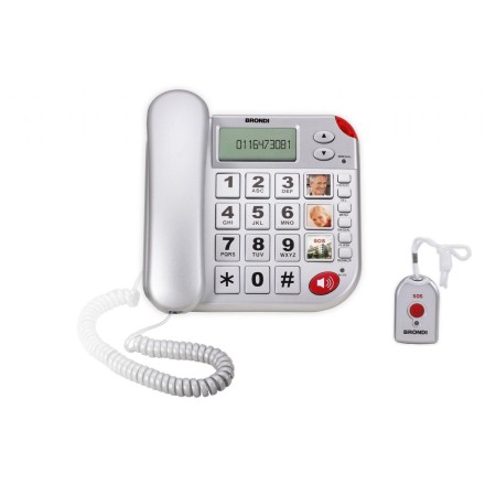 TELEFONO FISSO BRONDI SUPER BRAVO PLUS ARGENTO BIG DIG&DIS VIVAV