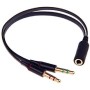 CAVO SDOPPIATORE AUDIO JACK 3.5MM 2*M/F PER PC