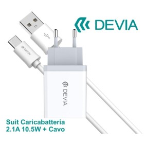 DEVIA SUIT CARICA BATTERIA 2,4A 2USCITE E CAVO USB A - TYPE-C